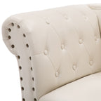 vidaXL Chaiselongue Creme Kunstleder