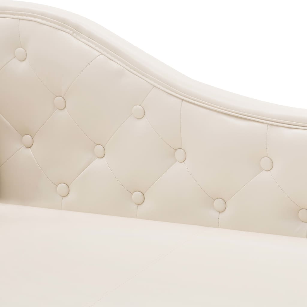 vidaXL Chaiselongue Creme Kunstleder
