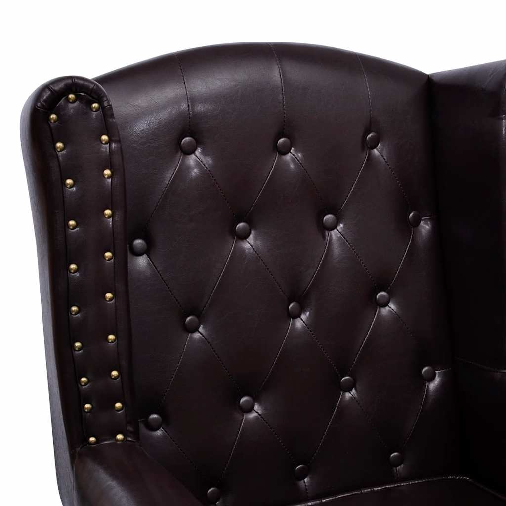 vidaXL Sessel mit Fußhocker Dunkelbraun Kunstleder