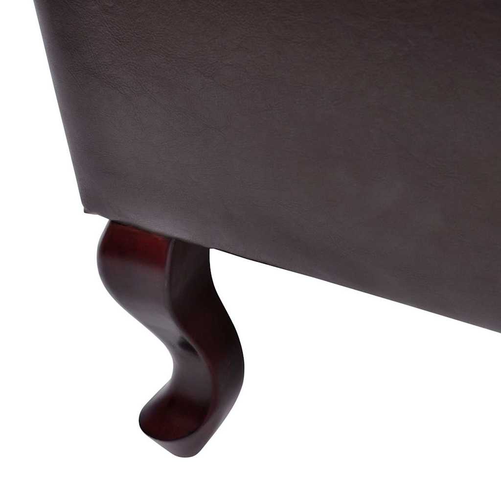 vidaXL Sessel mit Fußhocker Dunkelbraun Kunstleder