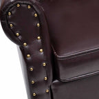 vidaXL Sessel mit Fußhocker Dunkelbraun Kunstleder
