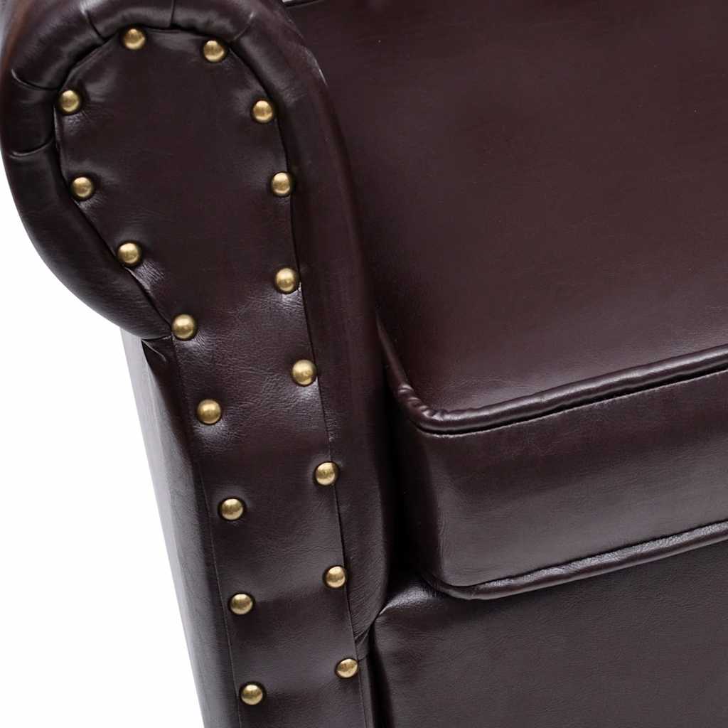 vidaXL Sessel mit Fußhocker Dunkelbraun Kunstleder