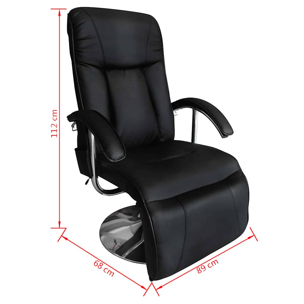 vidaXL Massagesessel Schwarz Kunstleder