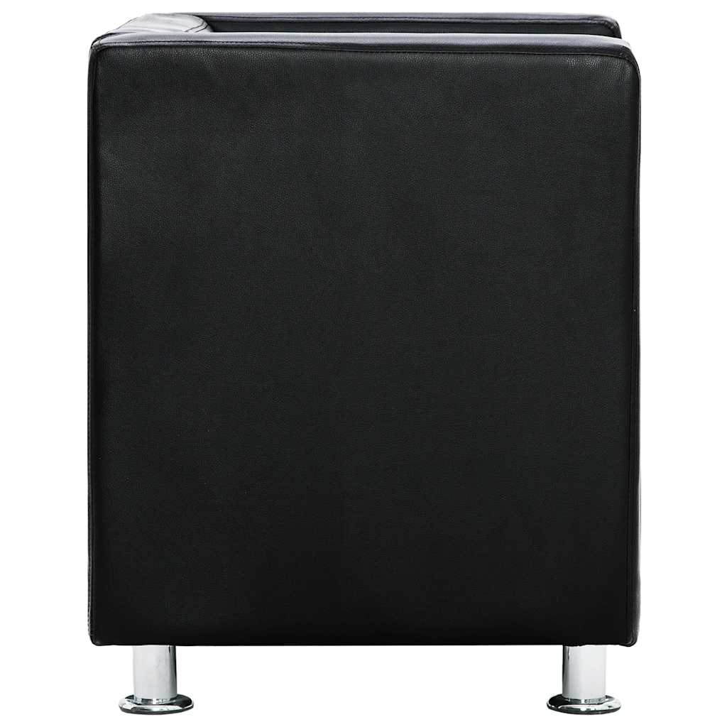 vidaXL Würfel-Sessel Schwarz Kunstleder