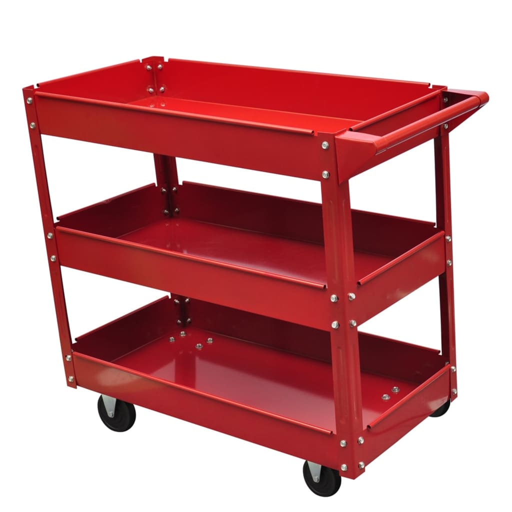vidaXL Werkstattwagen 100 kg Rot
