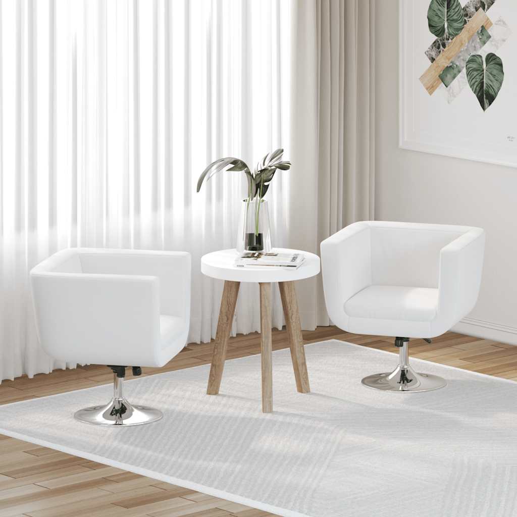 vidaXL Barsessel 2 Stk. Weiß Kunstleder