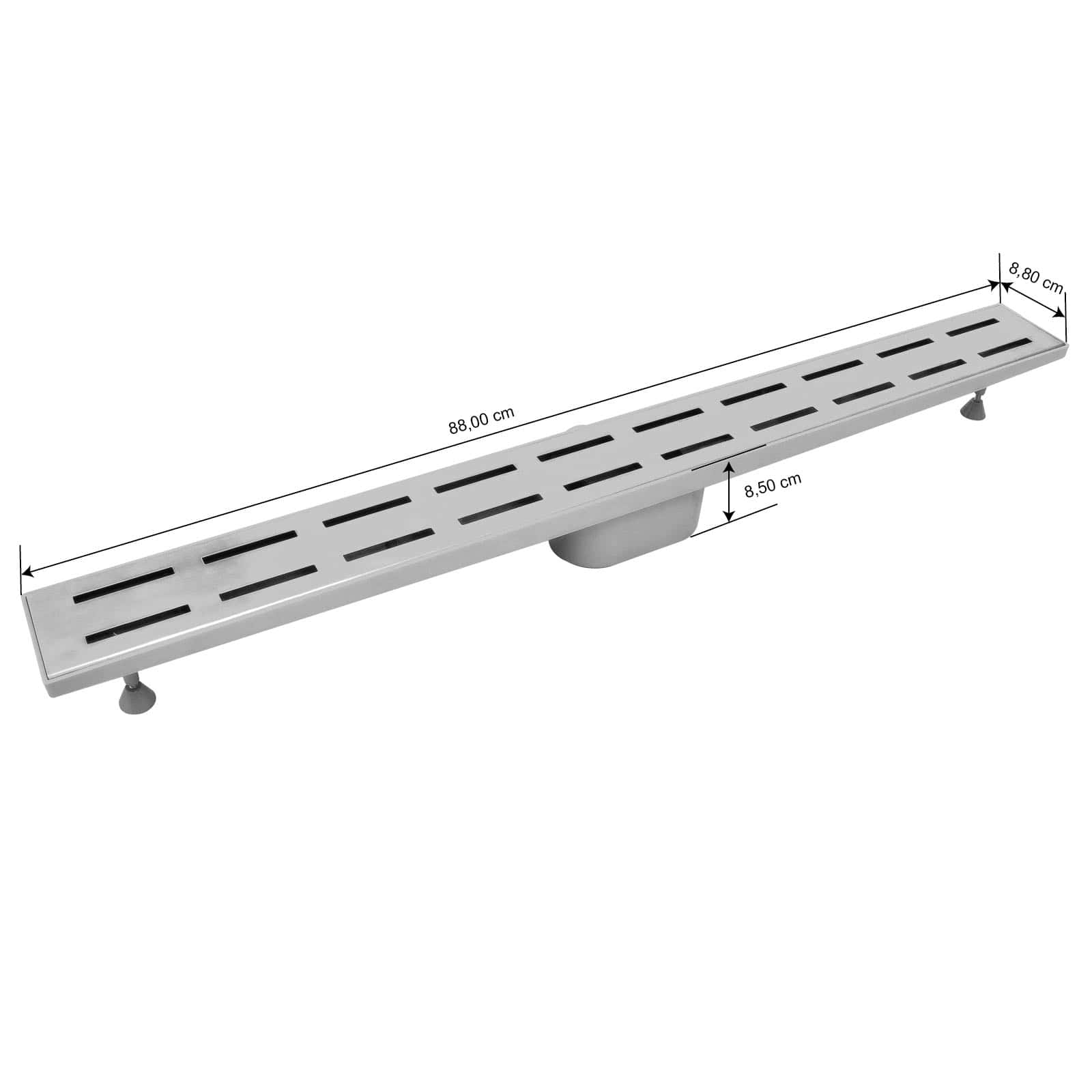 vidaXL Abläufe Weiß 88 x 8,8 x 8,5 cm Metall