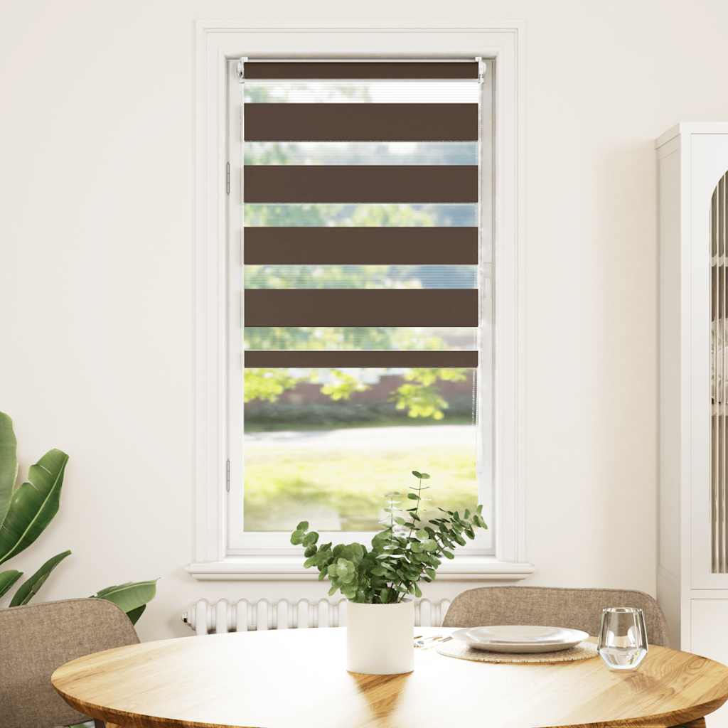 vidaXL Zebra-Rollo 40,9 x 100 cm, Stoffbreite 36,7 cm, Kaffeebraun