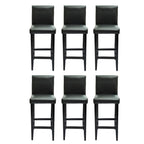 vidaXL Barshocker 6 Stk. Schwarz Kunstleder