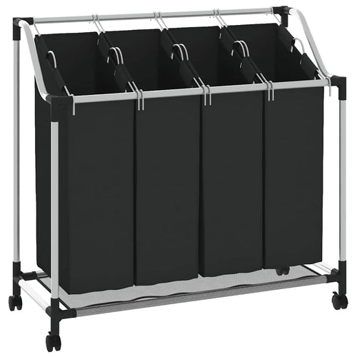 4 Fächer Schwarz Wäschesortierer