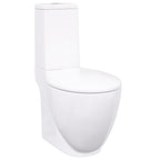 vidaXL Keramik-Toilette Abgang Horizontal Weiß