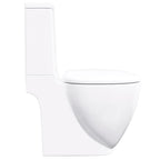 vidaXL Keramik-Toilette Abgang Horizontal Weiß