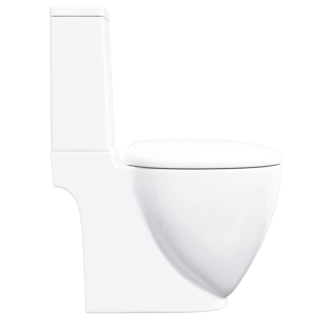 vidaXL Keramik-Toilette Abgang Horizontal Weiß