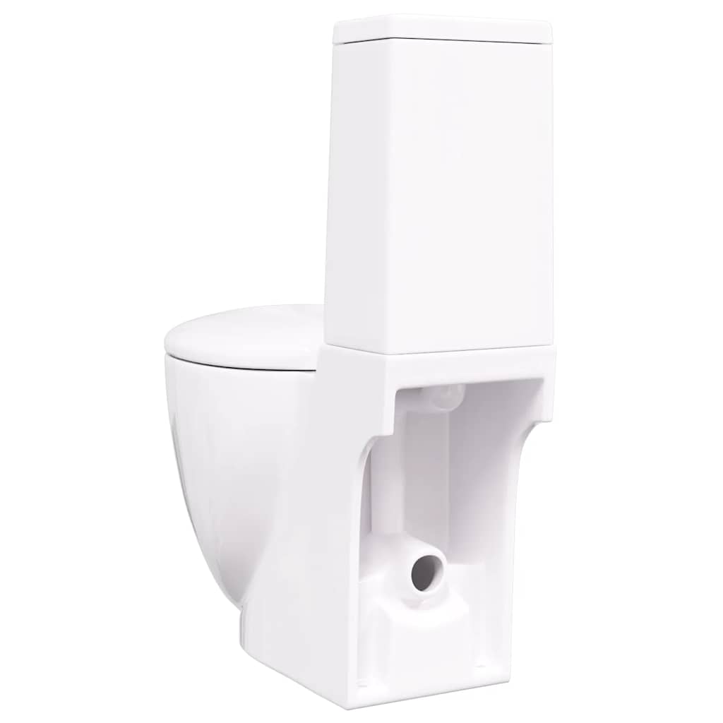 vidaXL Keramik-Toilette Abgang Horizontal Weiß