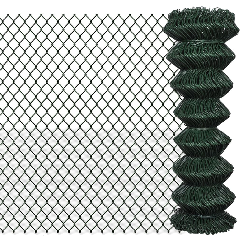 vidaXL Maschendrahtzaun Stahl 0,8x15 m Grün
