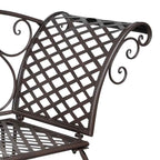 vidaXL Garten-Chaiselongue 128 cm Stahl Antik Braun
