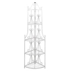 Pflanzentreppe Blumenregal Standregal Eckregal Blumentreppe Stahl weiß