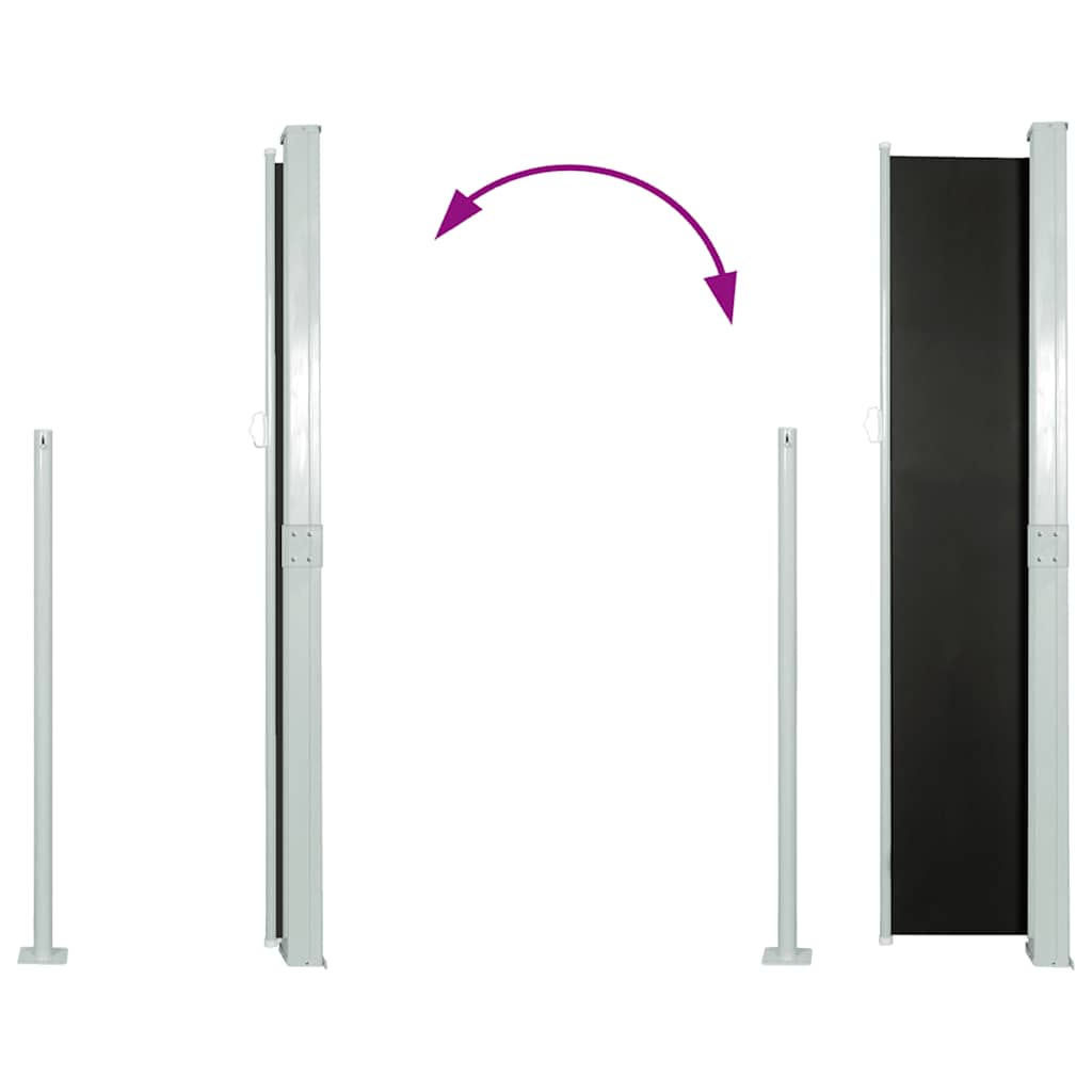 vidaXL Seitenmarkise 160x300 cm Schwarz