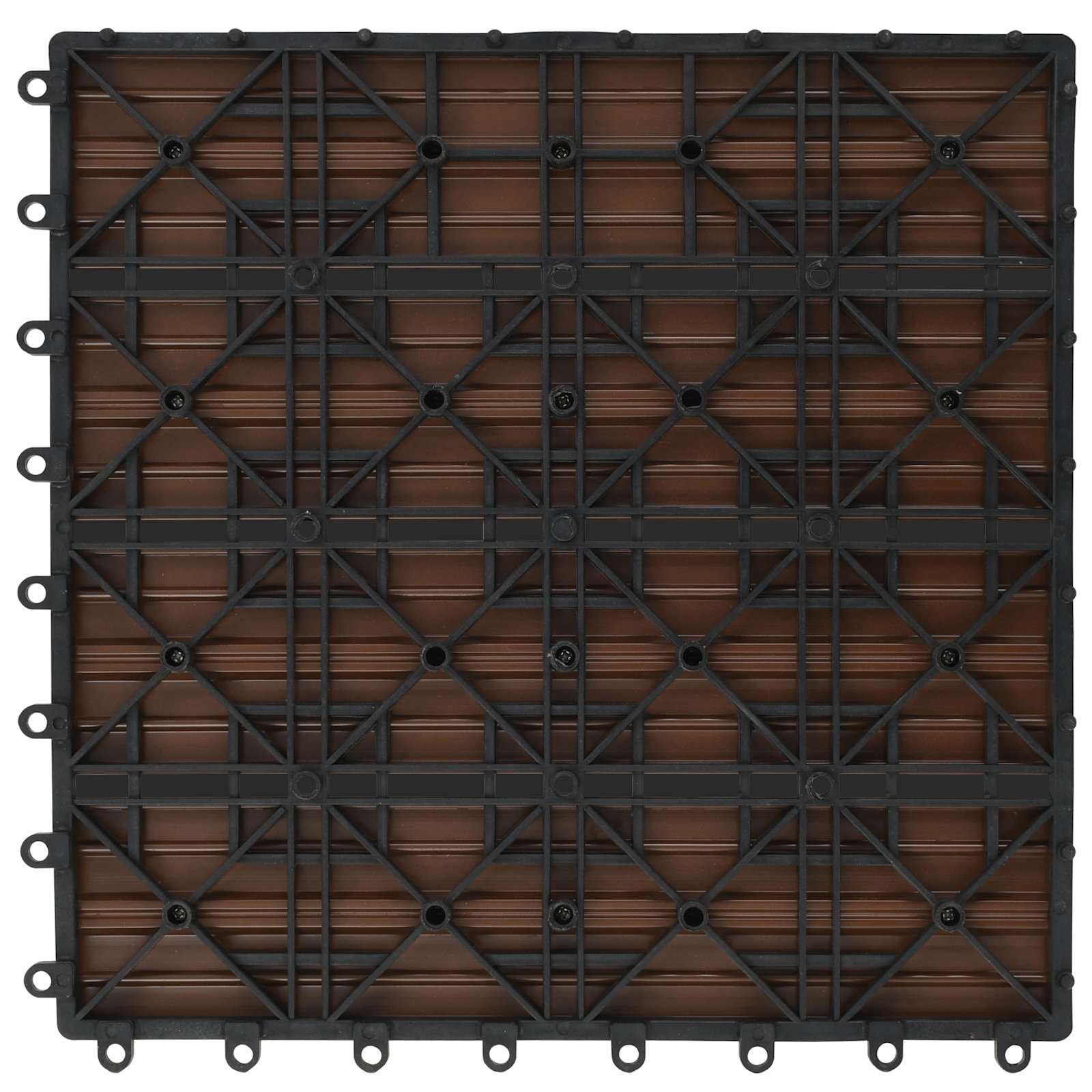 vidaXL Terrassenfliese 11 pcs Braun 30 x 30 cm WPC