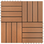vidaXL Terrassenfliese 11 pcs Braun 30 x 30 cm WPC