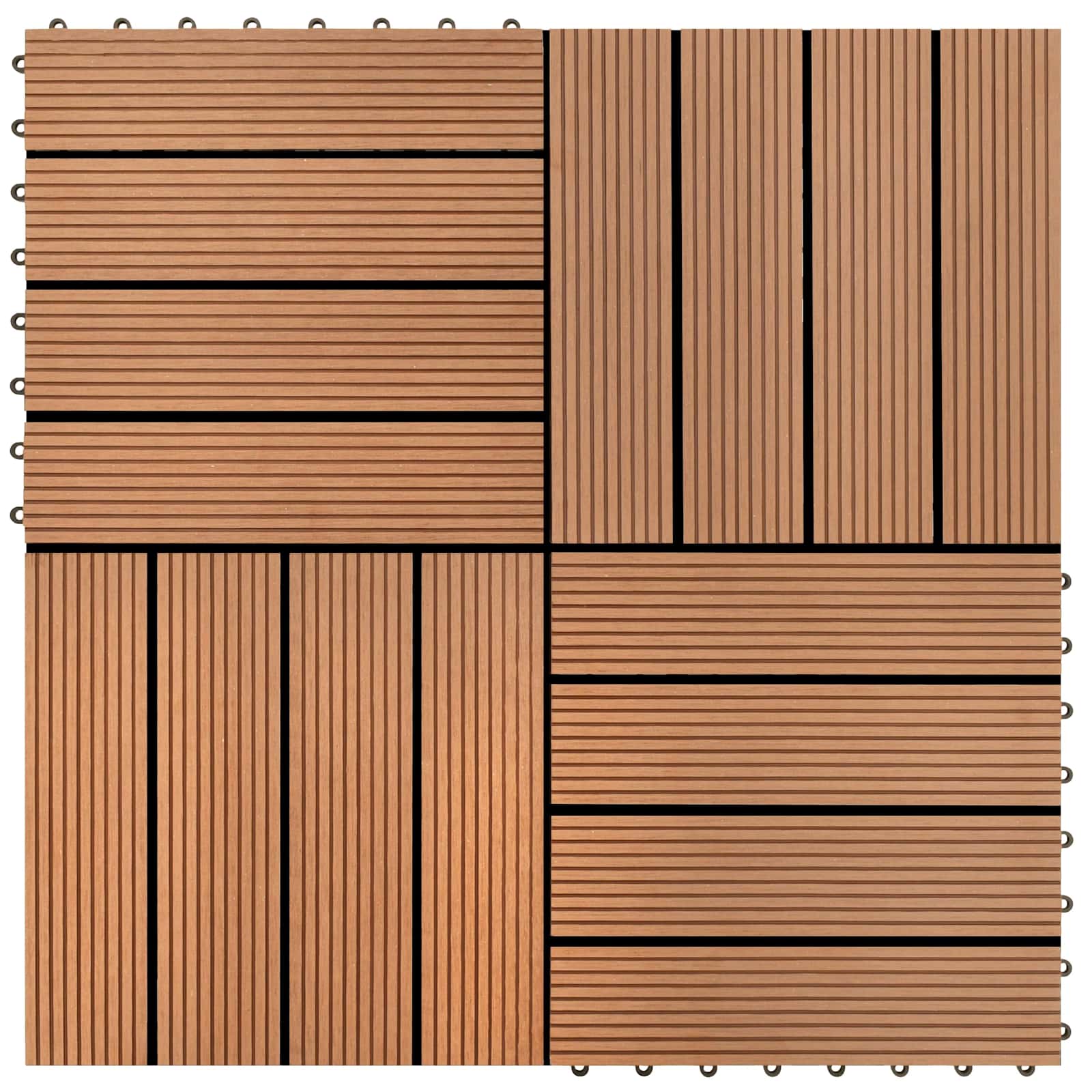 vidaXL Terrassenfliese 11 pcs Braun 30 x 30 cm WPC