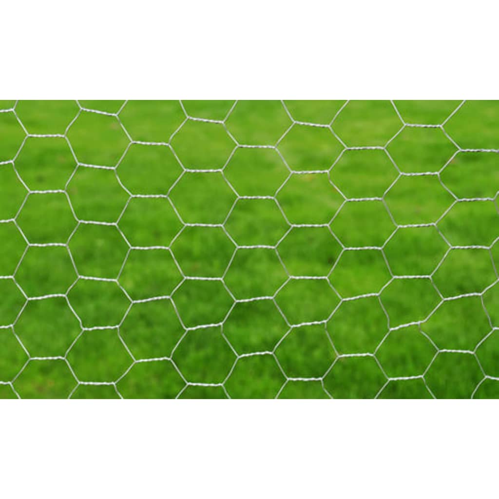 vidaXL Drahtzaun für Hühner Verzinkter Stahl 25x1 m Silbern