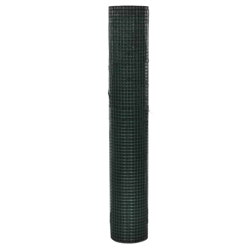 vidaXL Drahtzaun für Hühner Verzinkt mit PVC-Beschichtung 10x1 m Grün