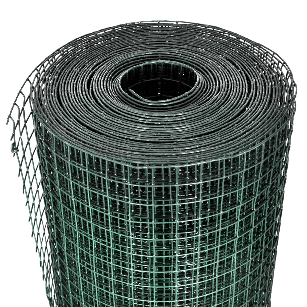 vidaXL Drahtzaun für Hühner Verzinkter Stahl 1x25 m Grün