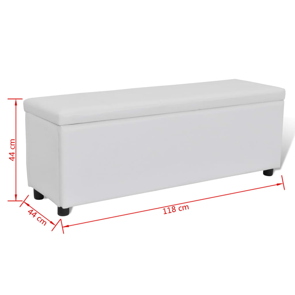 vidaXL Bank mit Stauraum Weiß 118x44x44 cm