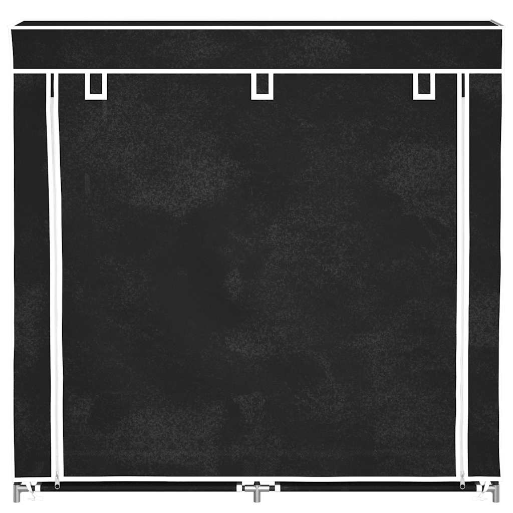 vidaXL Stoff Schuhschrank mit Abdeckung 115 x 28 x 110 cm Schwarz