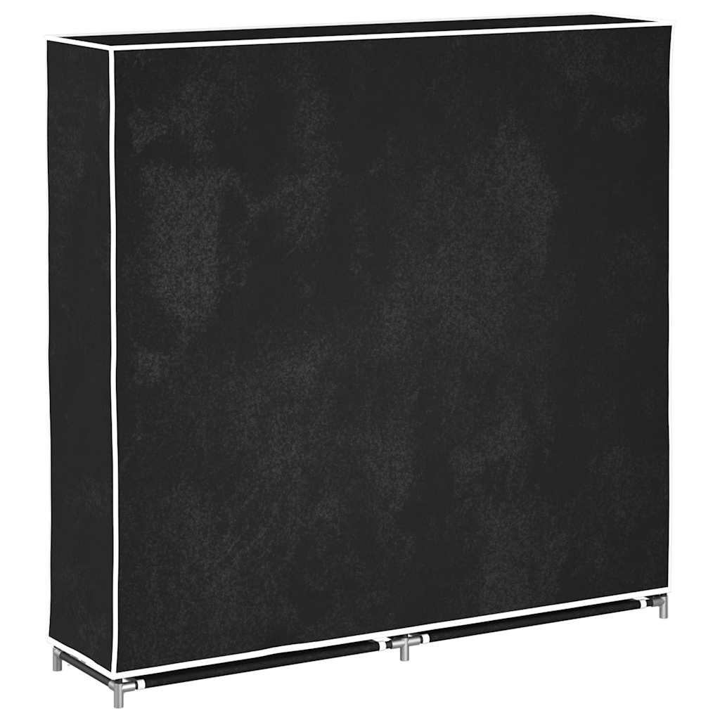 vidaXL Stoff Schuhschrank mit Abdeckung 115 x 28 x 110 cm Schwarz