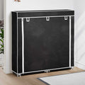 vidaXL Stoff Schuhschrank mit Abdeckung 115 x 28 x 110 cm Schwarz