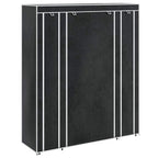 vidaXL Stoffschrank mit Fächern Kleiderstangen 45×150×176 cm Schwarz