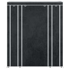 vidaXL Stoffschrank mit Fächern Kleiderstangen 45×150×176 cm Schwarz