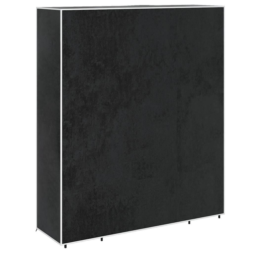 vidaXL Stoffschrank mit Fächern Kleiderstangen 45×150×176 cm Schwarz