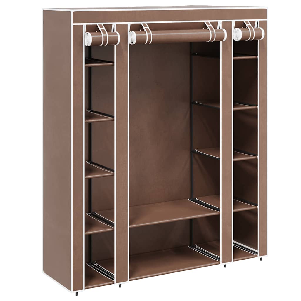 vidaXL Stoffschrank mit Fächern und Stangen 45×150×176 cm Braun