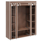 vidaXL Stoffschrank mit Fächern und Stangen 45×150×176 cm Braun
