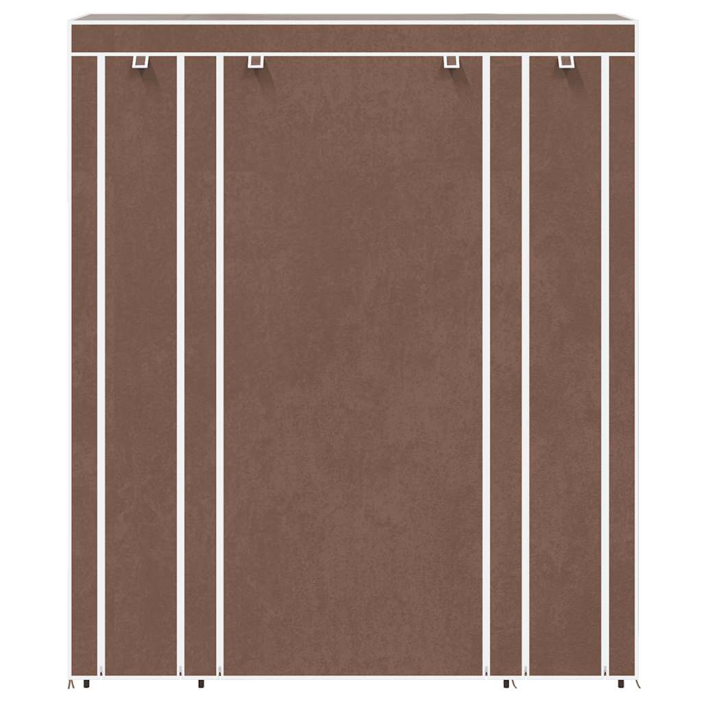 vidaXL Stoffschrank mit Fächern und Stangen 45×150×176 cm Braun