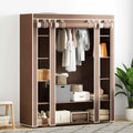 vidaXL Stoffschrank mit Fächern und Stangen 45×150×176 cm Braun