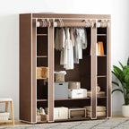vidaXL Stoffschrank mit Fächern und Stangen 45×150×176 cm Braun