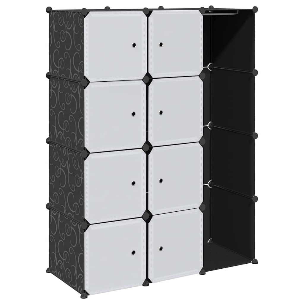 vidaXL Modularer Schrank mit 9 Fächern 109x36,5x143cm Schwarz und Weiß
