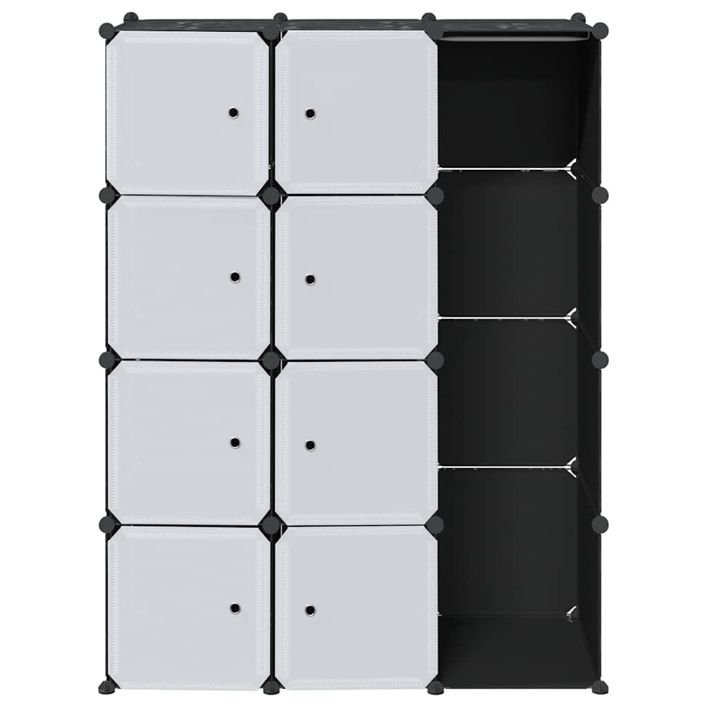 vidaXL Modularer Schrank mit 9 Fächern 109x36,5x143cm Schwarz und Weiß