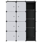 vidaXL Modularer Schrank mit 9 Fächern 109x36,5x143cm Schwarz und Weiß