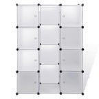 vidaXL Modularer Schrank mit 9 Fächern 109x36,5x143 cm Weiß