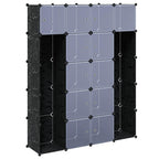 vidaXL Modularer Schrank mit 14 Fächern schwarz/weiß 37x146x180,5cm