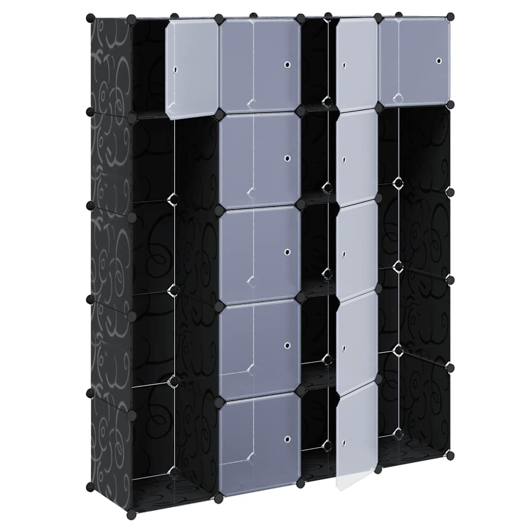 vidaXL Modularer Schrank mit 14 Fächern schwarz/weiß 37x146x180,5cm