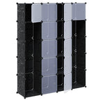vidaXL Modularer Schrank mit 14 Fächern schwarz/weiß 37x146x180,5cm