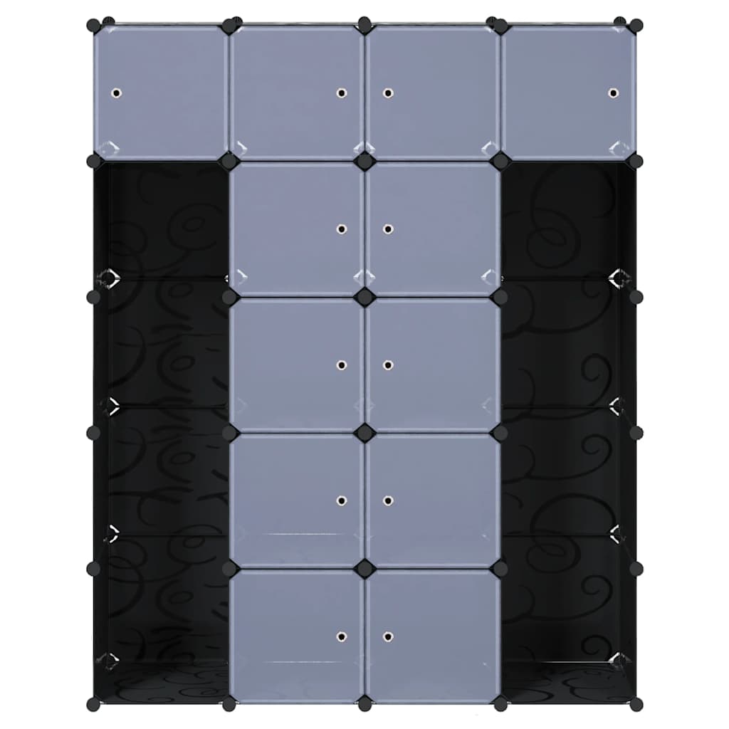 vidaXL Modularer Schrank mit 14 Fächern schwarz/weiß 37x146x180,5cm