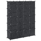 vidaXL Modularer Schrank mit 14 Fächern schwarz/weiß 37x146x180,5cm