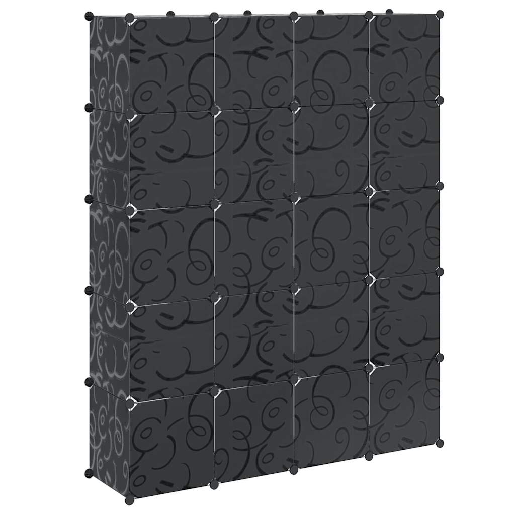 vidaXL Modularer Schrank mit 14 Fächern schwarz/weiß 37x146x180,5cm